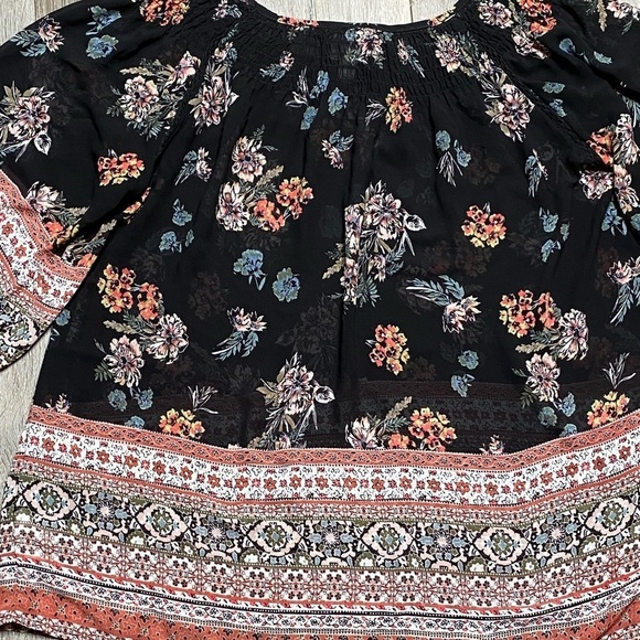 Knox Rose Women’s Off The Shoulder Paisley Floral Blouse Size Medium - Picture 9 of 16